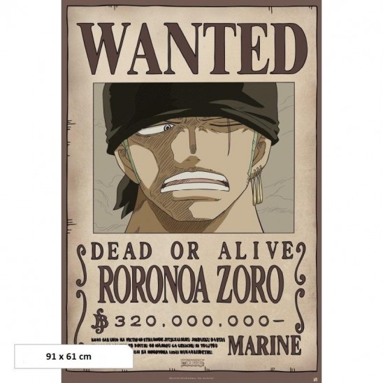 Αφίσα Wanted Zoro 320M Beli (91x61)