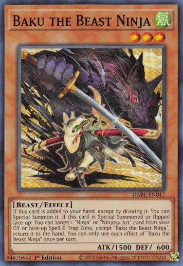 Baku the Beast Ninja (DABL-EN017) - 1st Edition