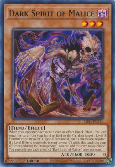 Dark Spirit of Malice (LDS3-EN011) - 1st Edition