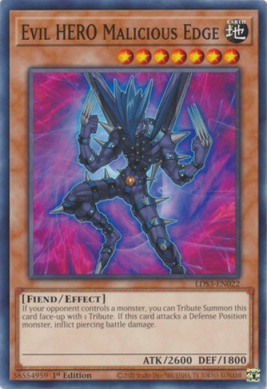 Evil HERO Malicious Edge (LDS3-EN022) - 1st Edition