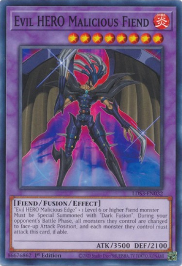 Evil HERO Malicious Fiend (LDS3-EN032) - 1st Edition