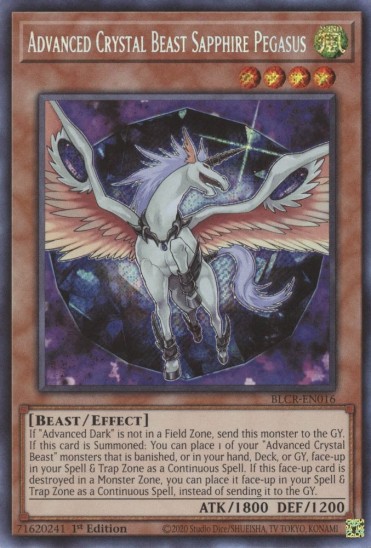 Advanced Crystal Beast Sapphire Pegasus (BLCR-EN016) - 1st Edition