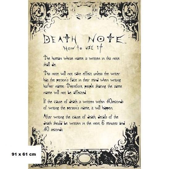 Αφίσα Death Note Rules (91x61)