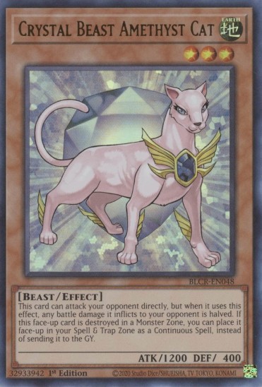 Crystal Beast Amethyst Cat (BLCR-EN048) - 1st Edition