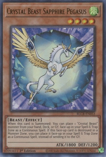 Crystal Beast Sapphire Pegasus (BLCR-EN053) - 1st Edition