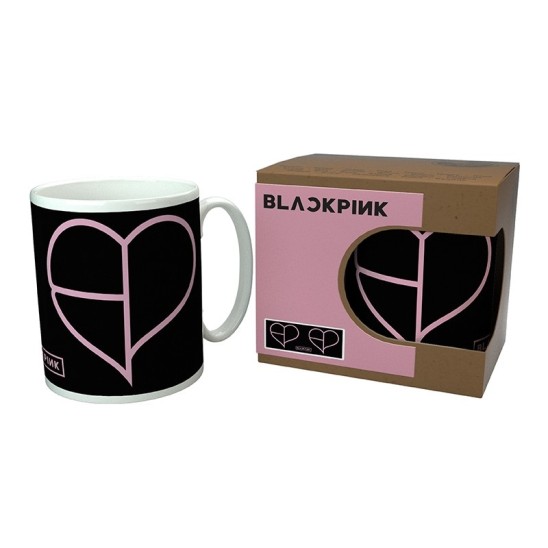 Κούπα Black Pink Heart (320ml Κεραμική)