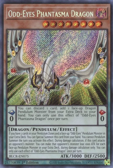 Odd-Eyes Phantasma Dragon (BLCR-EN075) - 1st Edition