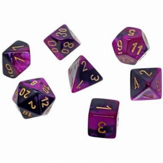 Σετ Μίνι Ζαριών Black Purple/Gold (Chessex Gemini)