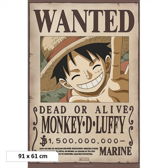 Αφίσα Wanted Luffy 1.5bn Beli (91x61)