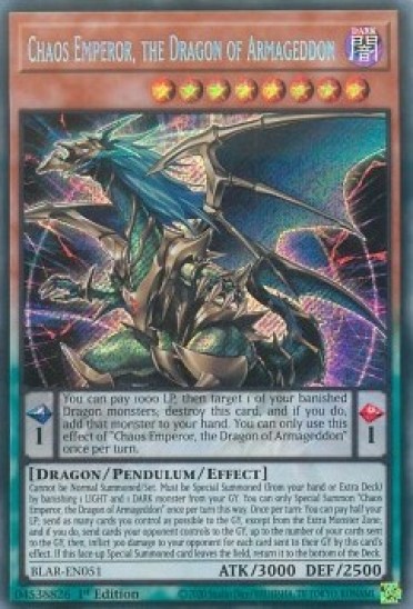 Chaos Emperor, the Dragon of Armageddon (BLAR-EN051) - 1st Edition