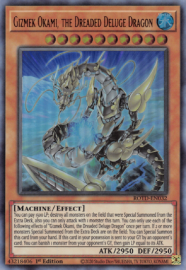 Gizmek Okami, the Dreaded Deluge Dragon (ROTD-EN032) - 1st Edition