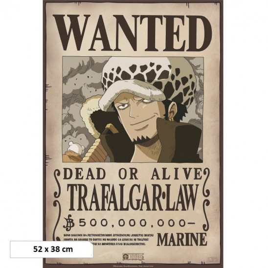 Αφίσα Wanted Trafalgar Law 500M Beli (52x38)