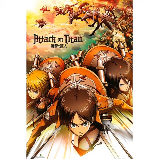 Αφίσα Eren, Mikasa & Armin (91x61)