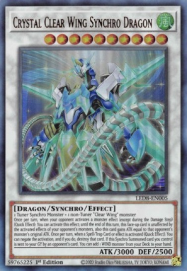 Crystal Clear Wing Synchro Dragon (LED8-EN005) - 1st Edition