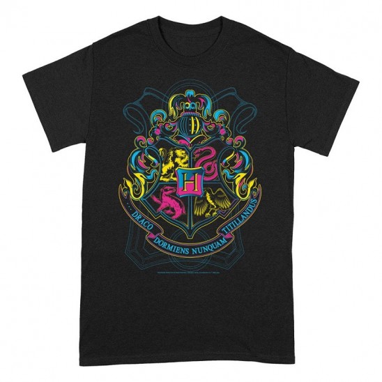 T-Shirt Hogwarts Crest Neon