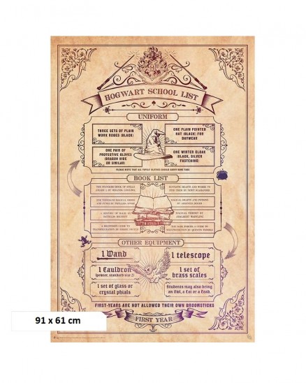 Αφίσα Hogwarts School List (91x61)