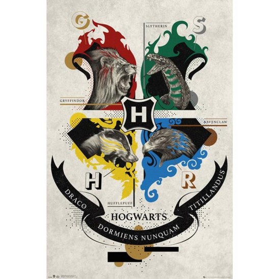 Αφίσα Hogwarts Crests (91x61)