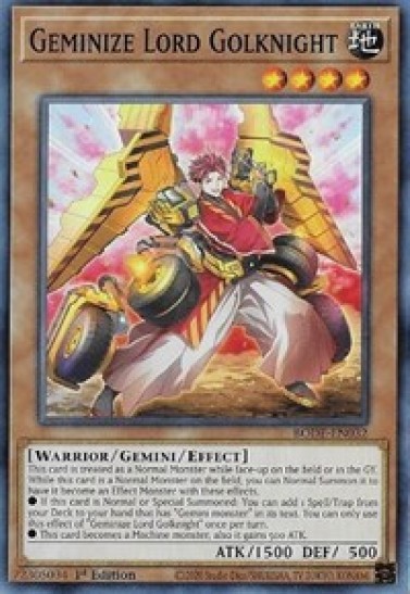 Geminize Lord Golknight (BODE-EN032) - 1st Edition