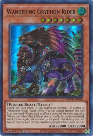 Wandering Gryphon Rider (GRCR-EN028) - 1st Edition