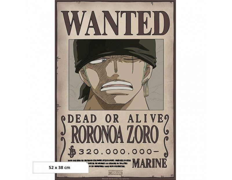 Αφίσα Wanted Zoro 320M Beli (52x38)