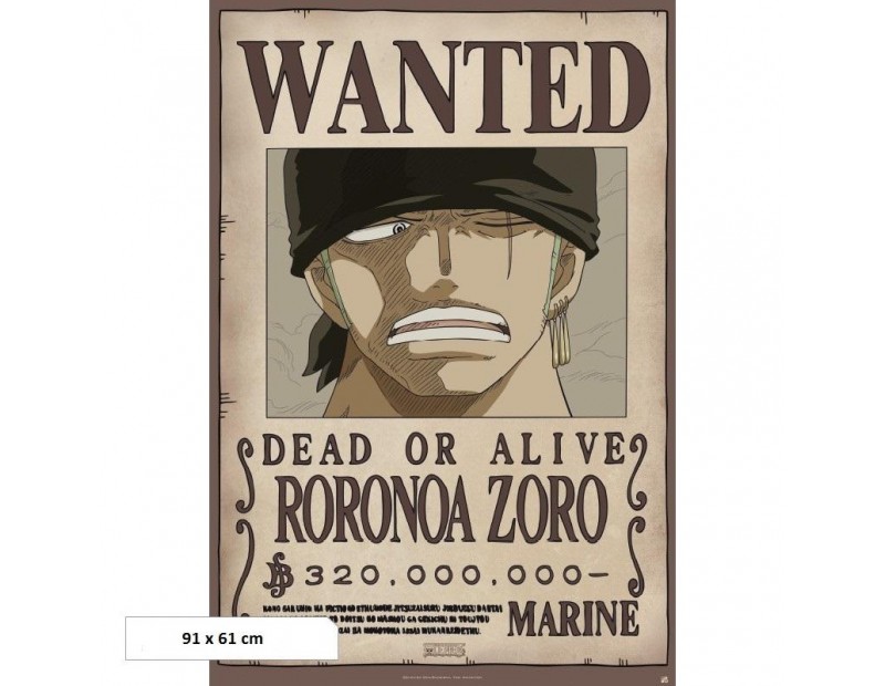Αφίσα Wanted Zoro 320M Beli (91x61)