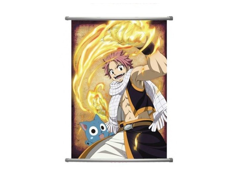 Wall Scroll Natsu + Happy (60x90)