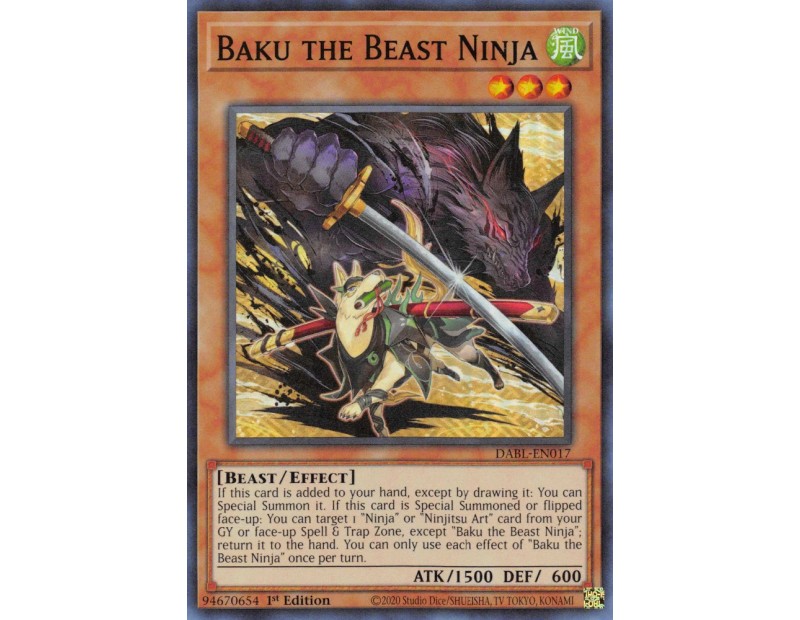 Baku the Beast Ninja (DABL-EN017) - 1st Edition