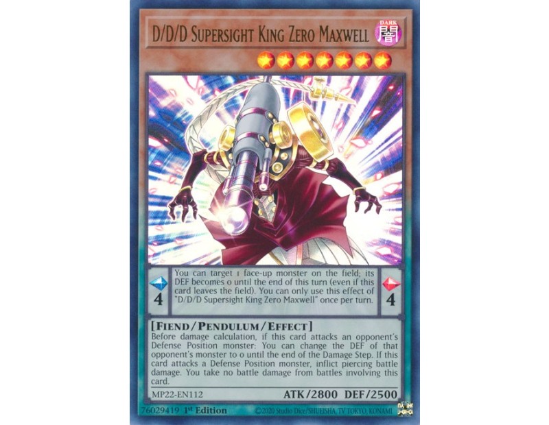 D/D/D Supersight King Zero Maxwell (MP22-EN112) - 1st Edition