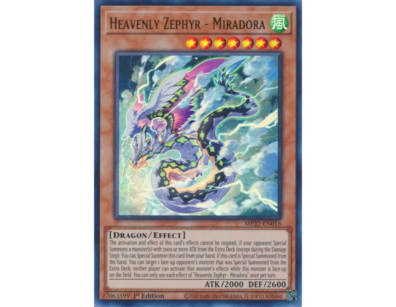 Heavenly Zephyr - Miradora (MP22-EN016) - 1st Edition