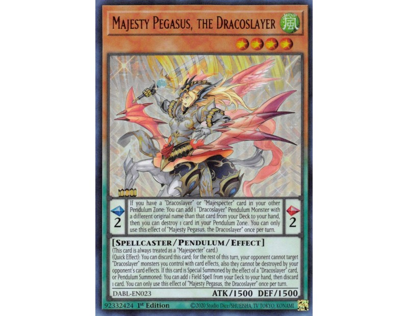 Majesty Pegasus, the Dracoslayer (DABL-EN023) - 1st Edition
