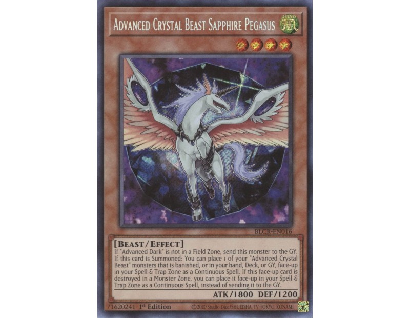 Advanced Crystal Beast Sapphire Pegasus (BLCR-EN016) - 1st Edition