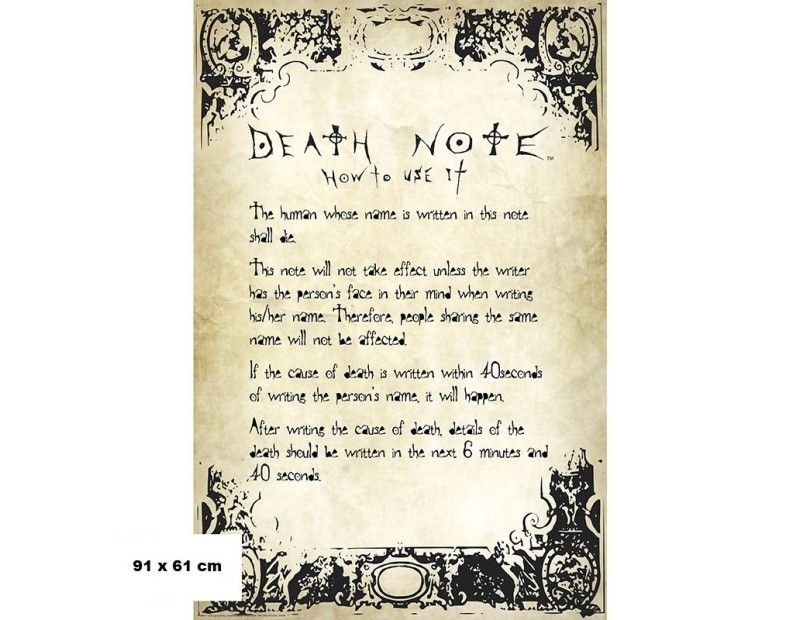 Αφίσα Death Note Rules (91x61)