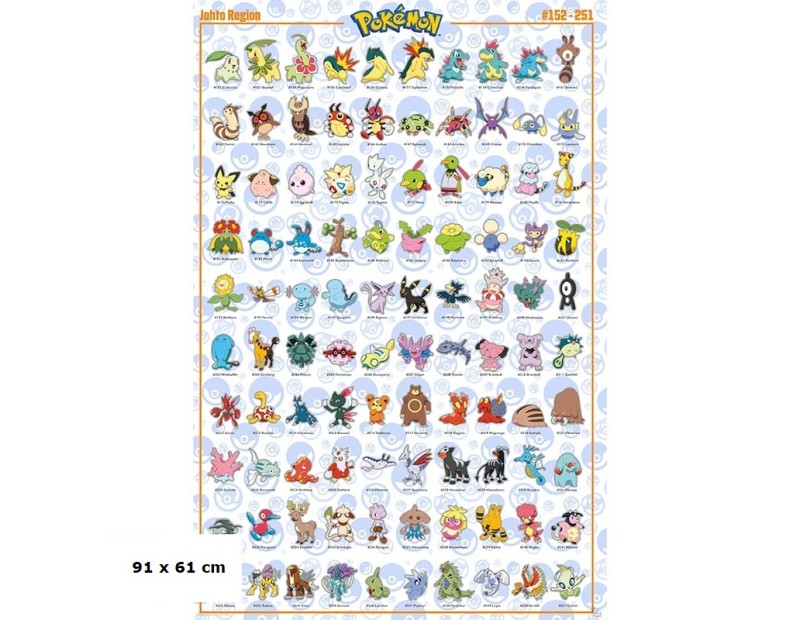 Αφίσα Johto Pokemon (91x61)