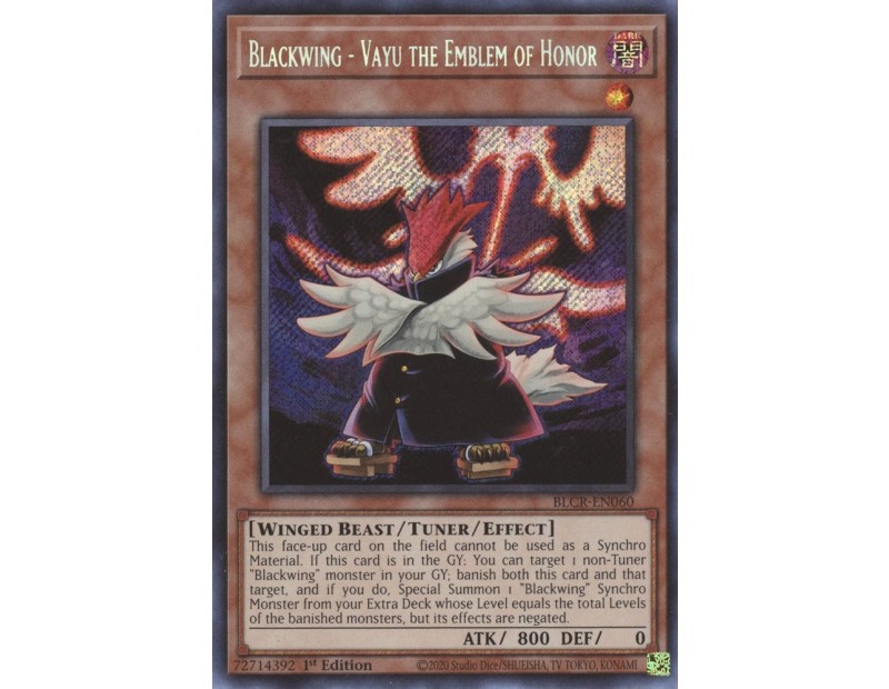 Blackwing - Vayu the Emblem of Honor (BLCR-EN060) - 1st Edition