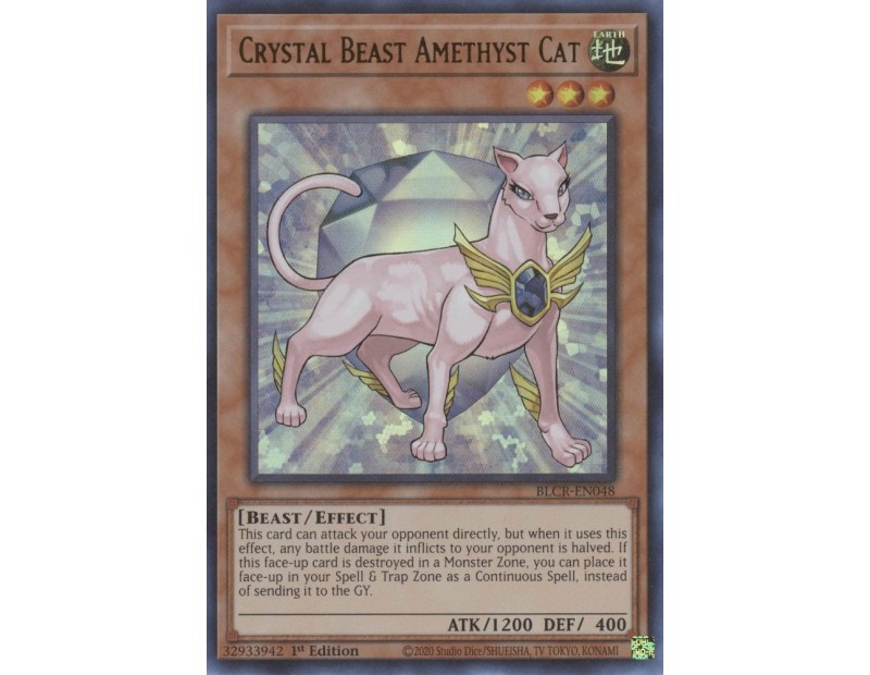 Crystal Beast Amethyst Cat (BLCR-EN048) - 1st Edition