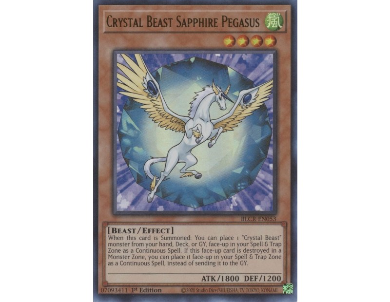 Crystal Beast Sapphire Pegasus (BLCR-EN053) - 1st Edition