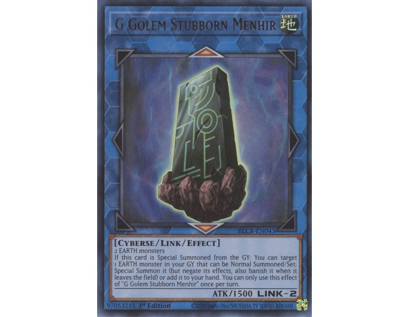 G Golem Stubborn Menhir (BLCR-EN043) - 1st Edition