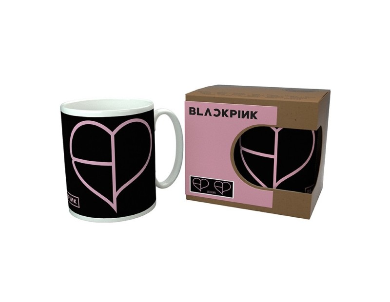 Κούπα Black Pink Heart (320ml Κεραμική)