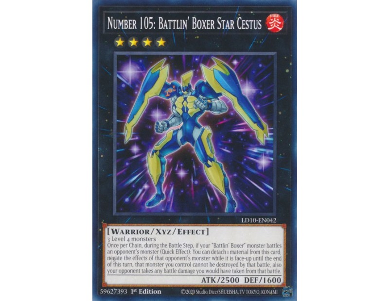 Number 105: Battlin' Boxer Star Cestus (LD10-EN042) - 1st Edition