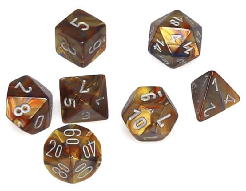 Σετ Μίνι Ζαριών Gold/Silver (Chessex Lustrous)