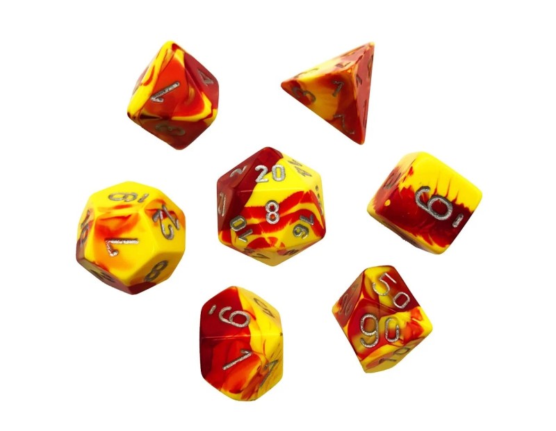 Σετ Ζαριών Red-Yellow w/Silver (Chessex Gemini)