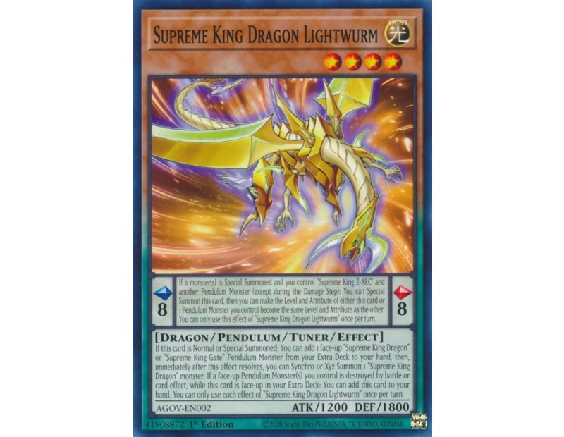 Supreme King Dragon Lightwurm (AGOV-EN002) - 1st Edition