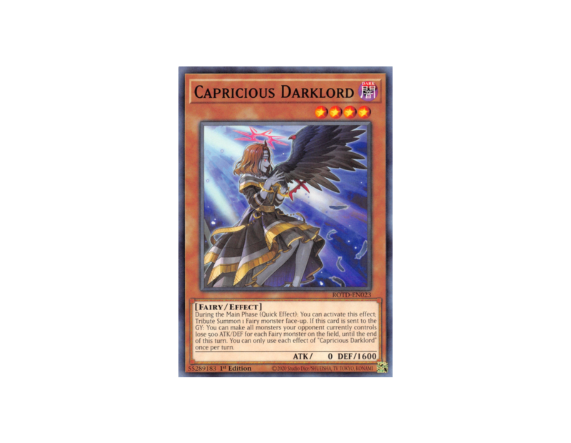 Capricious Darklord (ROTD-EN023) - 1st Edition