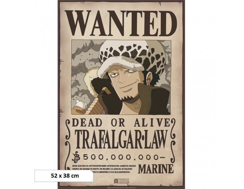 Αφίσα Wanted Trafalgar Law 500M Beli (52x38)