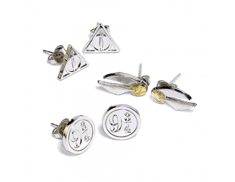 Σκουλαρίκια Snitch / Deathly Hallows / Platform 9 3/4 (Silver Plated)