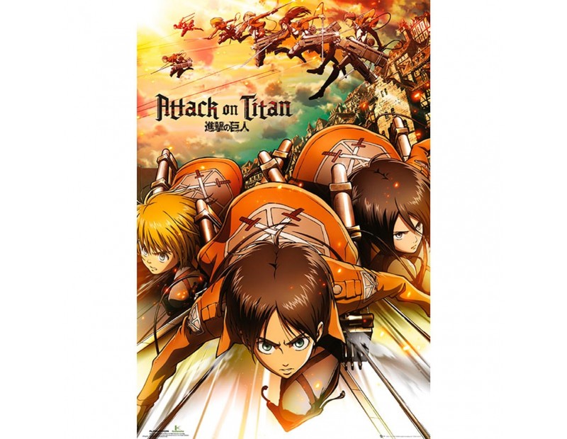 Αφίσα Eren, Mikasa & Armin (91x61)