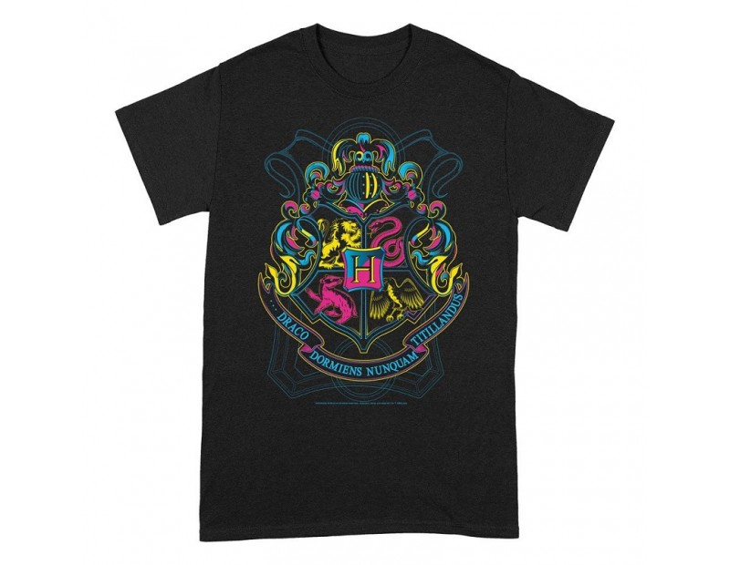 T-Shirt Hogwarts Crest Neon