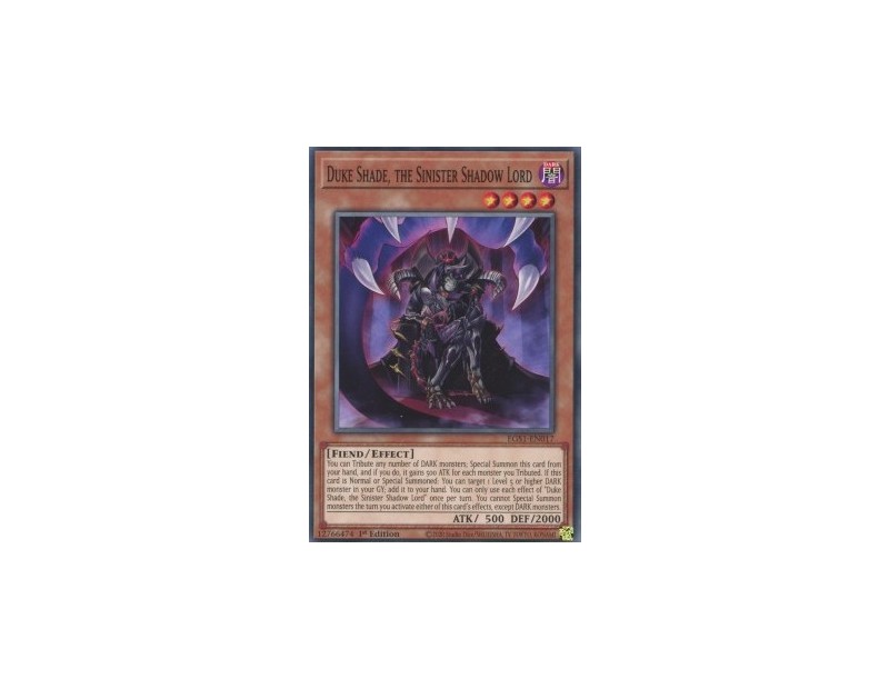 Duke Shade, the Sinister Shadow Lord (EGS1-EN017) - 1st Edition