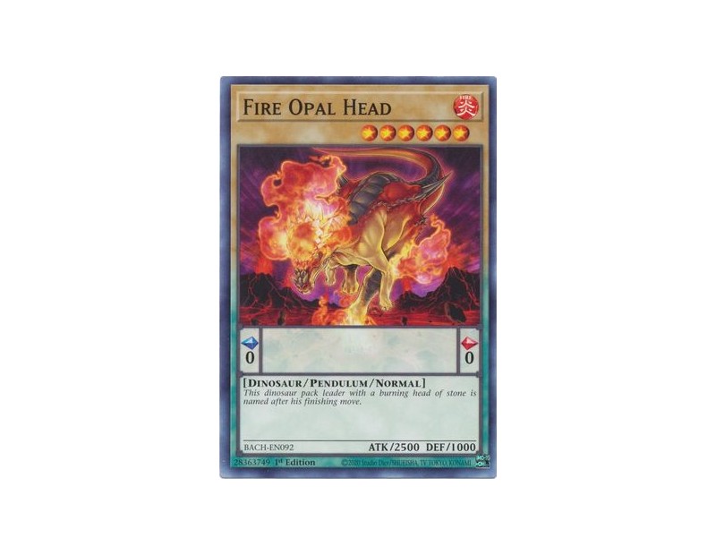 Fire Opal Head (BACH-EN092) - 1st Edition