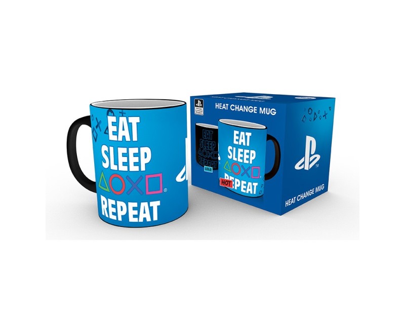 Κούπα Playstation Eat Sleep Repeat (Heat Change 320 ml)